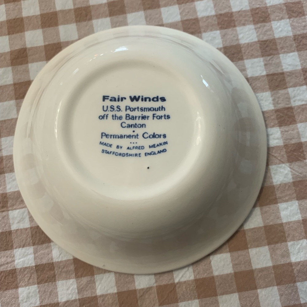 Nautical Blue and White Ceramic Bowl - Picture 4 of 5